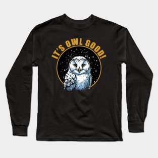 Winter Nights Snowy Owl Long Sleeve T-Shirt